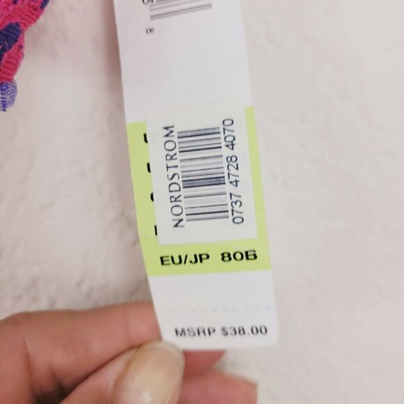 DKNY Push Up Bra Pink With Purple Ruffled Mesh Lace 36B NWT Padded Underwire - Picture 9 of 11